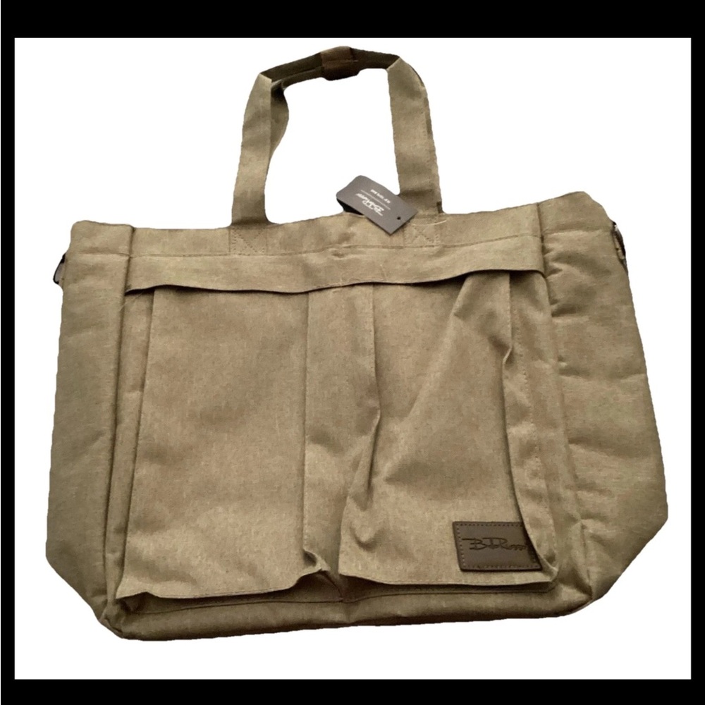 NEW Bella Russo 13.8 Tote Bag with Detachable Strap, Khaki/Brown